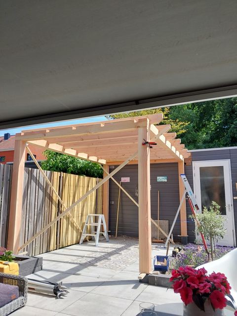 De veranda in gebruik